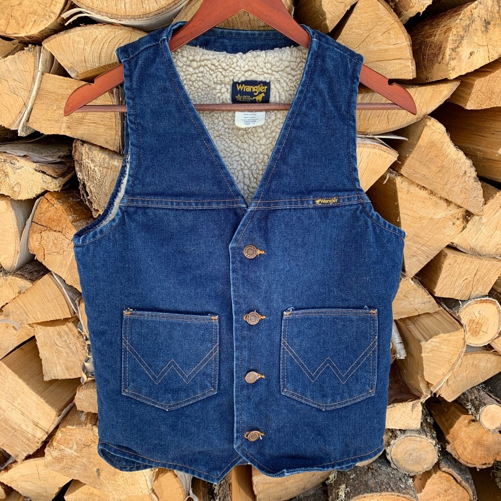 Wrangler Sherpa Lined Denim Vest